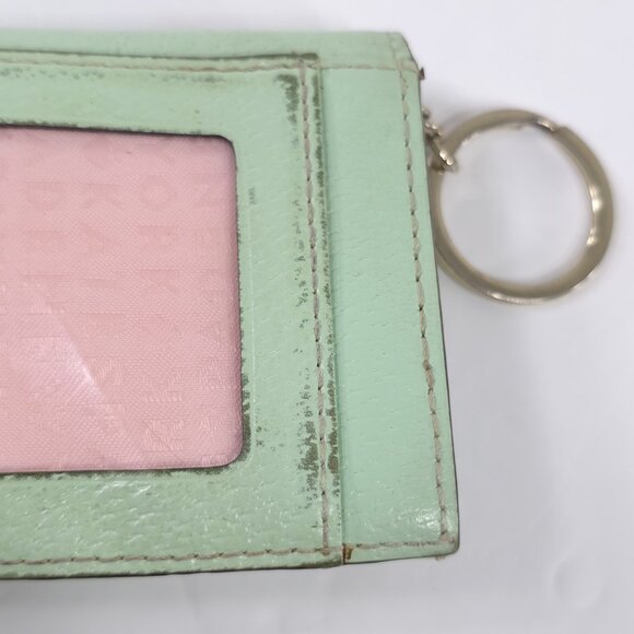 KATE SPADE NEW YORK MINT GREEN LEATHER COIN DARLA SMALL WALLET W/ KEYRING *FLAWS - Picture 3 of 16